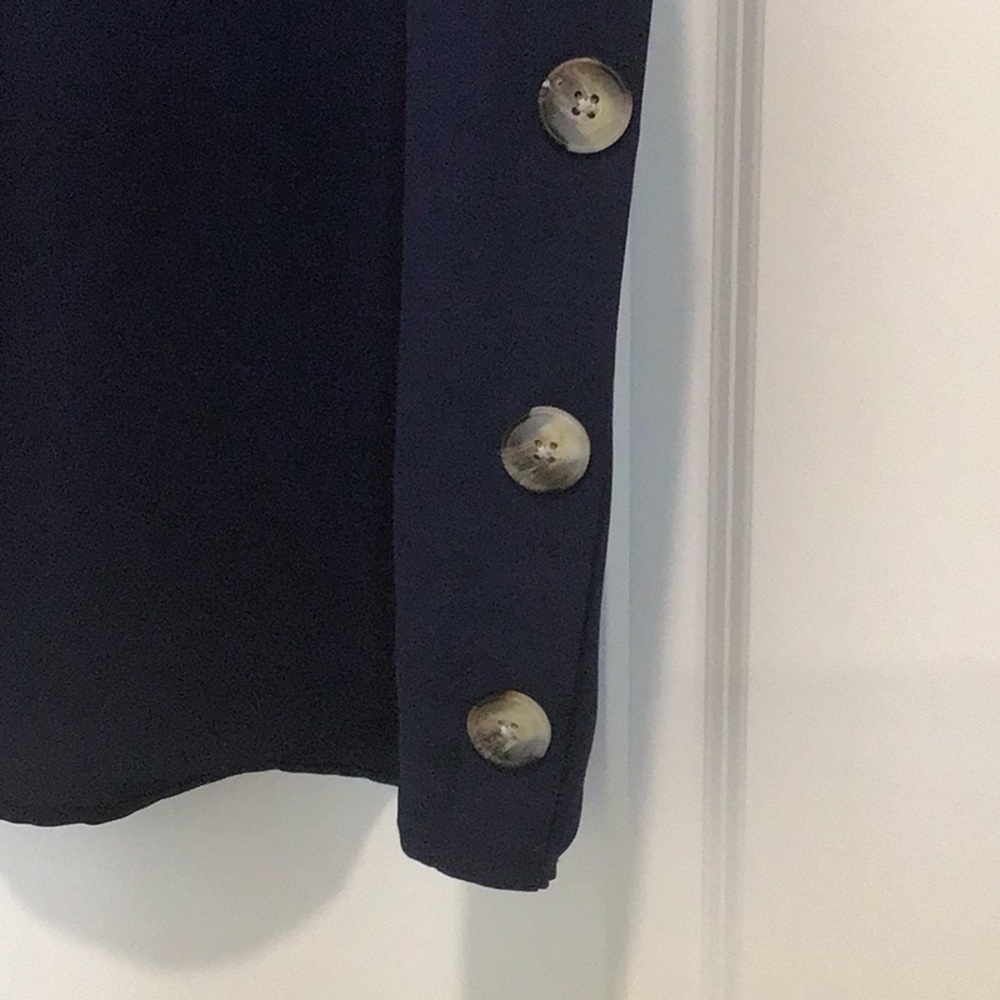 Jones New York Navy Blue Boxy Blouse Size L - Picture 4 of 7